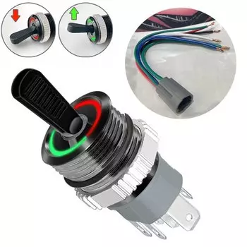 Металлический тумблер FENGYIELE 16 мм с розеткой, красный/зеленый, водонепроницаемый