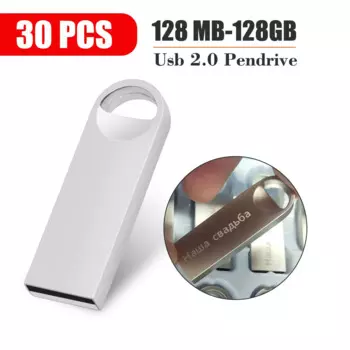 Металлический USB флеш-накопитель, 128 ГБ, 64 ГБ, 32 ГБ, 16 ГБ, 30 шт.