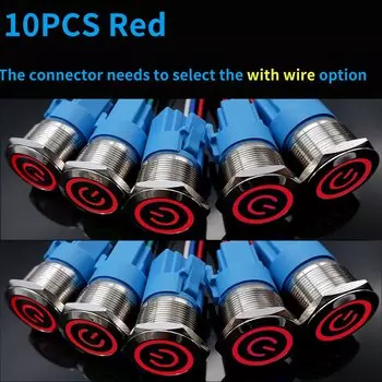 Металлический выключатель питания PRONCH 16/19 мм 12В