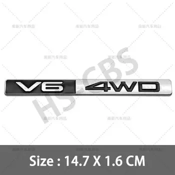 Металлический значок V6 4WD, Эмблема багажника автомобиля, наклейки для Toyota Yaris L Highlander Camary Rav4 Corolla Ex Crown Coaster Reiz Vios