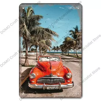 Металлический знак CQDM DECOR "Пляжный автобус"