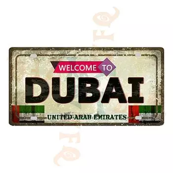Металлический знак YZFQ Mexico Amsterdam Havana Dubai 6x12 дюймов