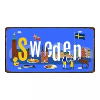 Металлический знак YZFQ Россия 6x12