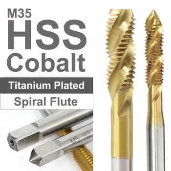 Метрический метчик M35 HSS-CO, кобальтовый метчик, титановый спиральный метчик/наконечник, машинная резьба для металла M2 M3 M4 M5 M6 M8 M10 M12 M14 M16-M30