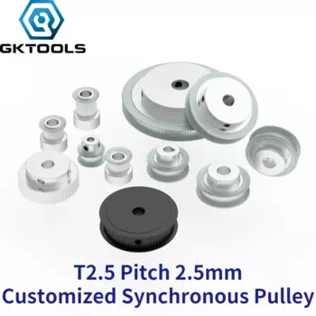Метрический трапециевидный зубчатый шкив GKTOOLS T2.5, шаг синхронного зубчатого шкива 2,5 мм, изготовление зубчатых колес, регулирование всех видов зубчатых шкивов T2.5