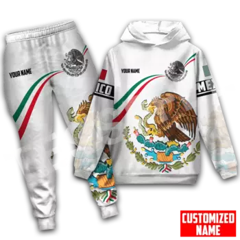 Мексиканский гордый Орлан петух череп СТРАНА имя под заказ флаг Татуировка 3DPrint мужские/женские повседневные пуловеры костюмы толстовки штаны для бега X2