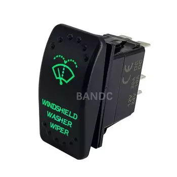 Мгновенный кулисный переключатель омывателя лобового стекла, 6-контактный (ВКЛ)-ВКЛ-ВЫКЛ, кулисный переключатель стеклоочистителя с проводами для автомобиля, лодки, грузовика, автофургона, прицепа