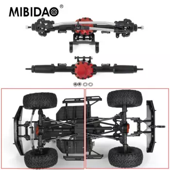 MIBIDAO полный ЧПУ Алюминиевый сплав Передняя/задняя ось для Axial SCX10 II 90046 1/10 RC Гусеничный автомобиль модель обновленные детали