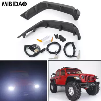 MIBIDAO Радиоуправляемый автомобиль, брызговик, колесо с лампочками для Axial SCX10 III AXI03007 AXI03006 1/10 Радиоуправляемый гусеничный автомобиль, запчасти для моделей