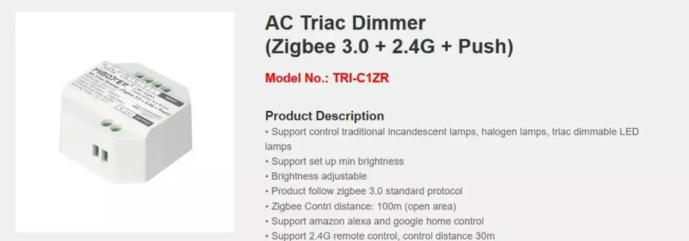 MiBoxer RF Push Dimmer TRI-C1