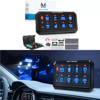 MICTUNING Новая 8/12 групповая панель переключателей RGB, 11 цветов, регулировка светодиодной цепи, релейная система управления, панель управления для лодки, джипа, грузовика