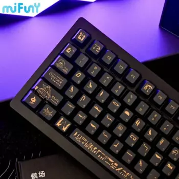 Mifuny Египетская тема колпачки для клавиш Роскошные колпачки для клавиш Фараона полный комплект под заказ Ретро сухая подстилка Pbt колпачки для клавиш механическая клавиатура подарок