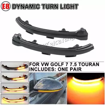 Мигающее боковое зеркало с проточной водой, светодиодный Динамический указатель поворота для VW Golf 7 MK7 7,5 GTI R Sportsvan Touran L II