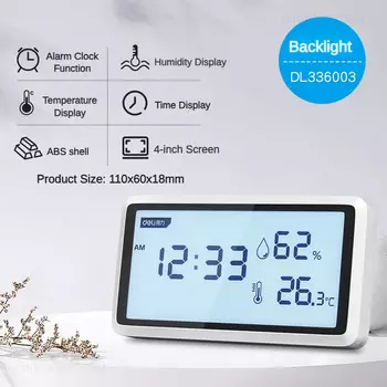 MIJIA Электронный термометр гигрометр с часами