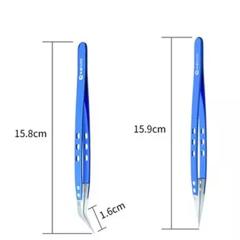 MIJING антистатическая изоляция, стабильный керамический пинцет из нержавеющей стали с прямым изогнутым кончиком для хранения летающих проводов, инструменты для ремонта