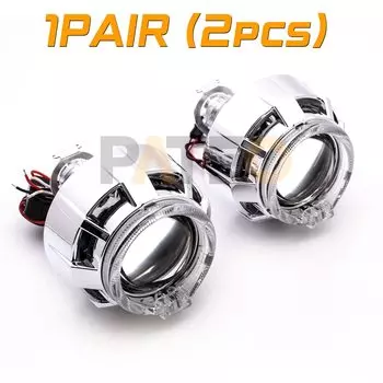 Микро 2 дюйма биксеноновые линзы для фар, проектора фары, двойной светодиодный комплект «ангельские глазки», кольца Halo, линза в фару, аксессуары для авто, мотоциклов, H1 H4 H7, тюнинг фар автомобильные