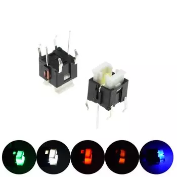 Микро-кнопки тактильные ALINSIN 6*6 мм зеленый, желтый, красный, белый, синий