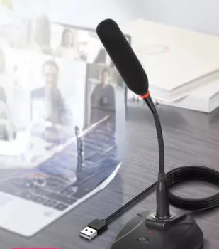 Микрофон U130 для компьютерной конференции, настольный USB-микрофон с гусиной шеей для записи речи и обучения