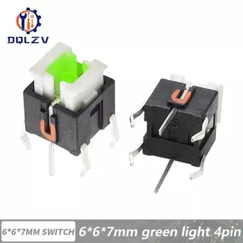 Микропереключатели DQLZV 6*6 мм зеленый/желтый/красный/белый/синий