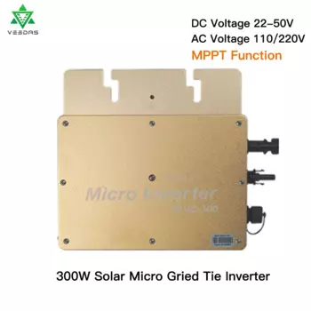 Микросетевой инвертор WVC300, MPPT, немодулированный синусоидальный инвертор, вход DC22V-50V, выход 230 В переменного тока, 50/60 Гц, водонепроницаемый IP65