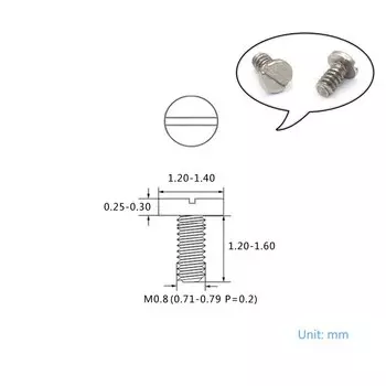 Микровинты GooBetter M0,8x1,5 мм, 10 шт., нержавеющая сталь