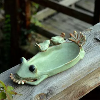 Милая и креативная декоративная тарелка для фруктов, керамическое украшение, мультяшная лягушка, керамические чаши для фруктов, украшения для дома