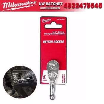 MILWAUKEE 1/4" Drive Компактная трещотка Прочные аксессуары для электроинструментов Milwaukee 4932479646