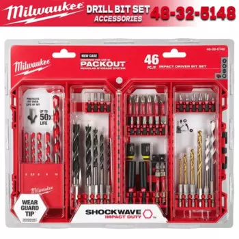 Milwaukee SHOCKWAVE набор ударных сверл 46 шт.