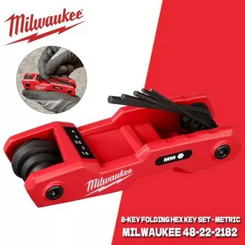 MILWAUKEE Набор метрических складных шестигранных ключей с 8 клавишами 270 ° Высококонтрастные аксессуары для электроинструментов Milwaukee 48-22-2182