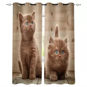 Милые домашние животные, кошки, плотные шторы, оконные шторы для спальни, гостиной, декор, оконные украшения