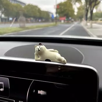 Милые исцеляющие украшения с котенком для приборной панели автомобиля, фигурка кошки из смолы, интерьер автомобиля, декоративное украшение в виде кошки, аксессуары для автомобиля
