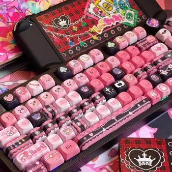 Милые колпачки для клавиш, колпачки для клавиш аниме MOA, 142 клавиши, подарок для девочки, милая квадратная термосублимационная механическая клавиатура 2,25 U 2,75U для Алисы