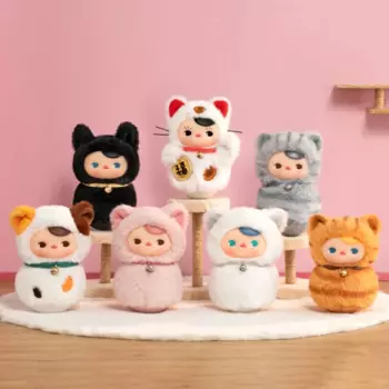 Милые куклы Roly Poly Kitty Pucky Meowth Tumbler, виниловая серия, модная Кукла для игры в Pucky аниме, мистическая коробка, Рождественский подарок
