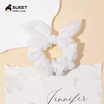 Милые резинки для волос с кроличьими ушками, белые резинки для волос для девочек и женщин, резинка для волос, однотонные аксессуары для волос с цветами, резинка для волос