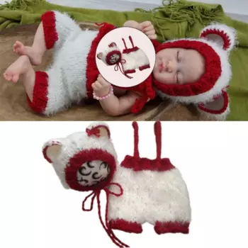 Милый наряд для фотосъемки младенцев, шапка, вязаная шапка с медведем, костюм, брюки, реквизит для фотостудии, костюм для для