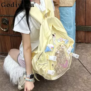 Милый популярный летний рюкзак для девушек Y2K, школьный ранец карамельных цветов, вместительный рюкзак на плечо, женские сумки-тоуты