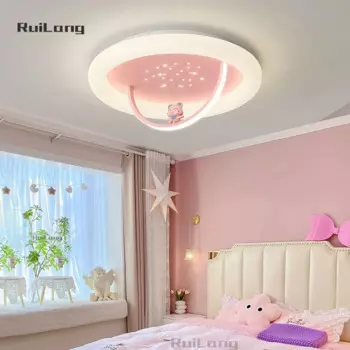 Милый светильник потолочный в виде панды и котенка для детской комнаты, потолочная люстра для девочки, принцессы, мальчика, детской спальни, розовое украшение, милый светодиодный потолочный светильник в виде животного