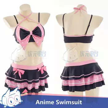 Милый женский купальник для косплея из аниме, летний клубничный сексуальный женский купальник, размеры 2022