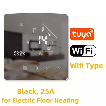 Minco Heat Черный/Белый Зеркальный Термостат Wi-Fi 3A/16A/25A