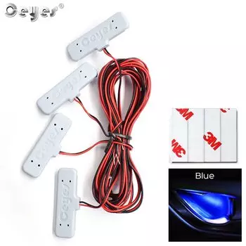 Мини-автомобильная дверная чаша, декоративный светильник, 12 В, авто, интерьерная атмосфера, лампа приветствия, низкая мощность, красочная светодиодная лента для BMW Audi, все автомобили