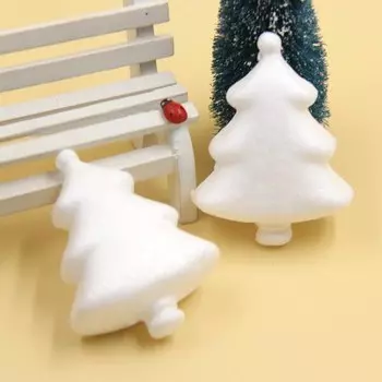 Мини-елки белые пенопластовые 10 шт