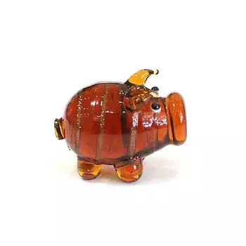 Мини-фигурка свиньи из стекла JSSMTLP