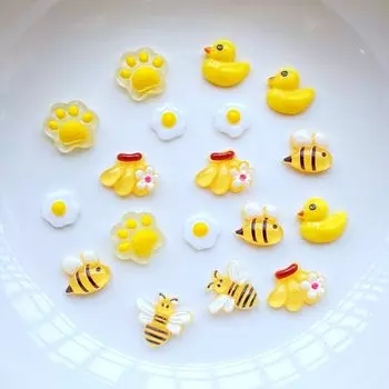 Мини фигурки пчела, кошачий коготь, яйцо, банан из полимера 50 шт. TSXJY