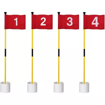 Мини-флагманки для гольфа, зеленый флаг для двора, набор чашек с отверстиями для флагов для гольфа, портативный 2-секционный дизайн из стекловолокна