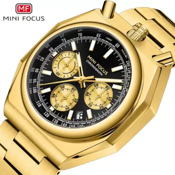 MINI FOCUS Элитный бренд Многофункциональные кварцевые часы для мужчин Календарь Маленькие циферблаты Стальной ремешок Модные деловые мужские часы 2024