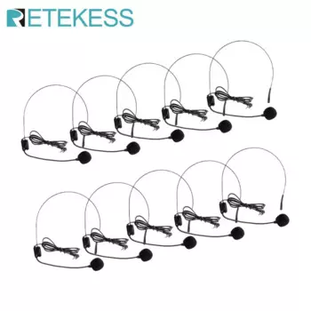 Мини-гарнитура Retekess F4512A, 10 шт., микрофон, конденсаторный микрофон для голосового усилителя, динамика, Беспроводная гид-система