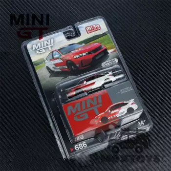 MINI GT Mijo 1:64 Civic Тип R 2023 Pace автомобиль красный LHD модель автомобиля