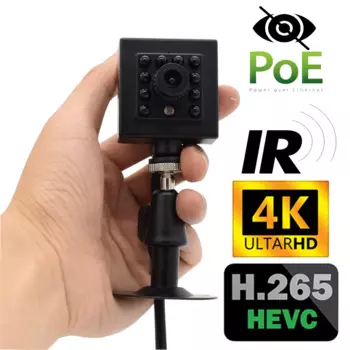 Мини-IP-камера 4K, 8 Мп, 4 МП, 48 В, POE, ИК, ночное видение