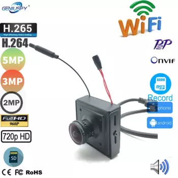 Мини-IP-камера рыбий глаз, 720P, 960P, 1080P, 3 Мп, 5 МП, Wi-Fi