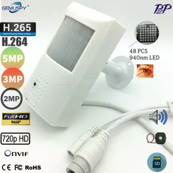 Мини-IP-камера видеонаблюдения, 5 МП, 3 Мп, 2 Мп, 1,3 МП, 1 МП, 940 нм, ИК-камера ночного видения, отверстие под контакты, слот для SD-карты, микрофон